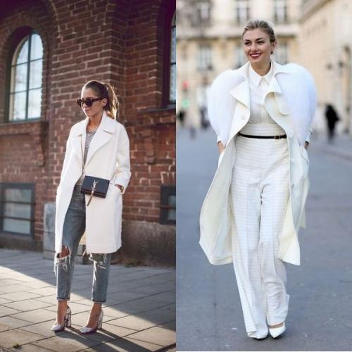 С чем носить белое пальто. Почему девушки выбирают белое пальто для создания образа