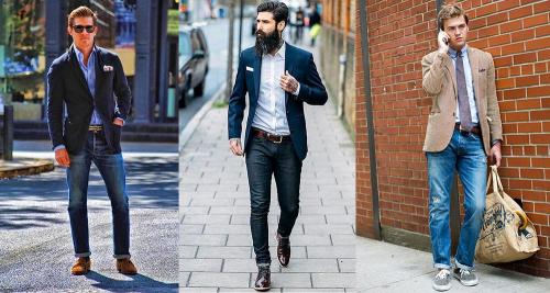 Сочетание пиджака с джинсами в мужском образе. Правила сочетания пиджака и джинсов