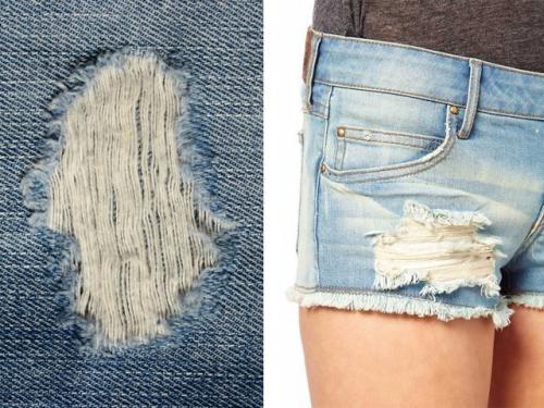 Способы, как сделать дырки на джинсах. Аккуратные «белые нитки»